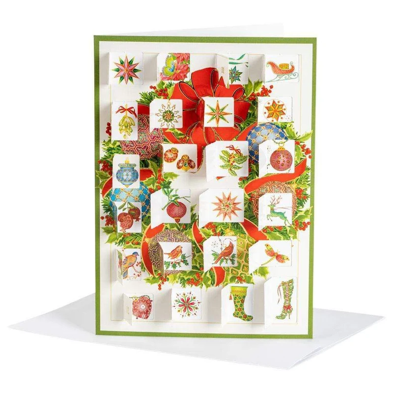 Imperial Wreath Advent Calendar Card with Envelope | Christmas Advent Calendar