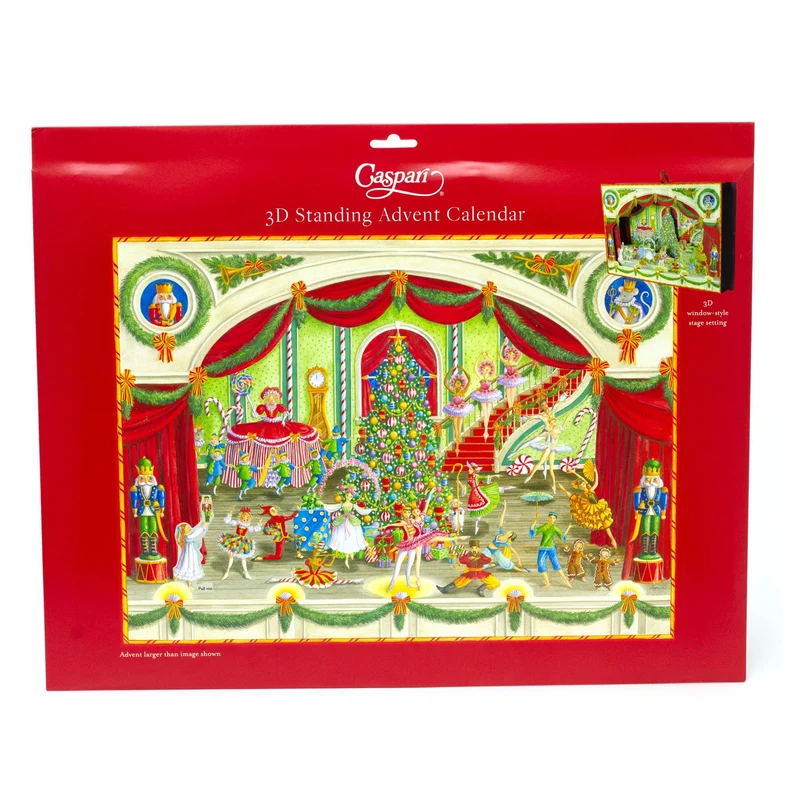 3D Ballet Christmas Advent Calendar - Glittered Pop-Up Theatre with 24 Doors - 43x32cm