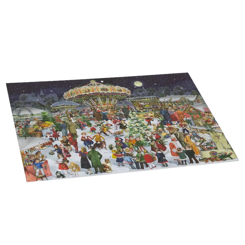 Christmas Market Advent Calendar | Traditional Advent Calendar - 42x29.5cm