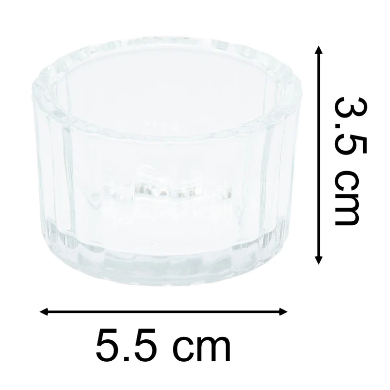 Set of 2 Ribbed Tea Light Candle Holders | Clear Glass Tealight Candle Holders