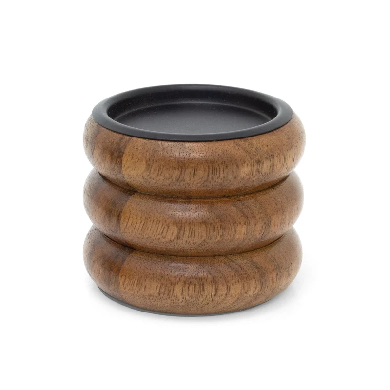 Walnut Pillar Candle Holder | Wooden Candlestick for Pillar Candles - 8cm