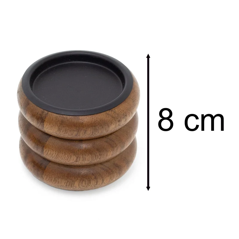 Walnut Pillar Candle Holder | Wooden Candlestick for Pillar Candles - 8cm