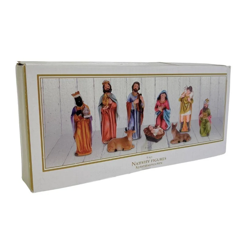 Traditional Nativity Set With 9 Detailed Figurines