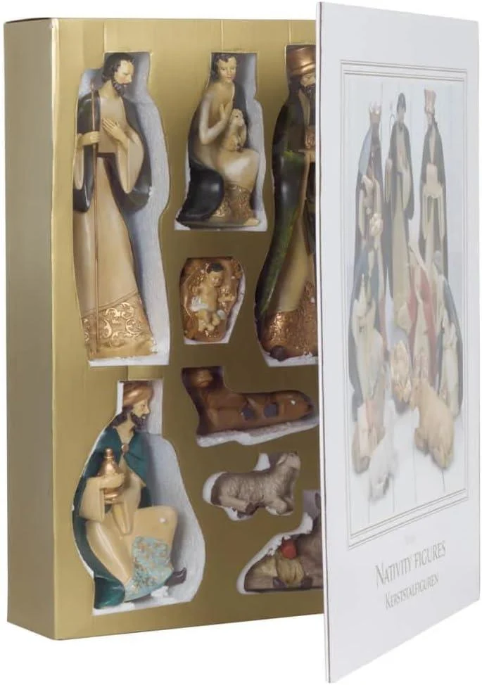 Deluxe Christmas Nativity Set - Extra Large Luxury Traditional Crib Scene With 10 Beautiful Detailed Figures