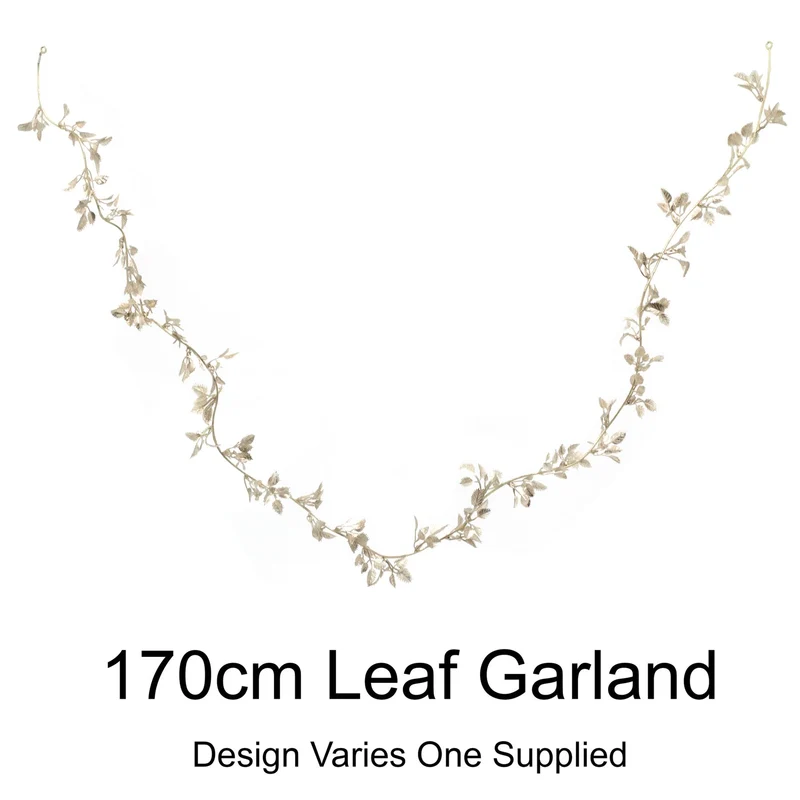 Champagne Gold Leaf Christmas Garland | Artificial Foliage Garland Leaves -170cm