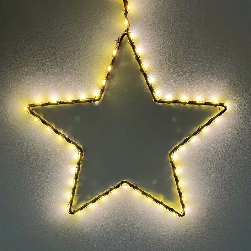 Small Silhouette LED Christmas Star | 52 LED Star Light Window Decoration - 20cm