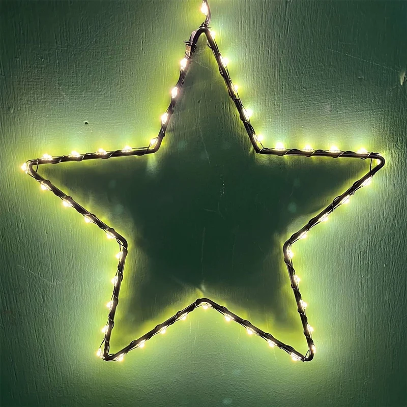 Small Silhouette LED Christmas Star | 52 LED Star Light Window Decoration - 20cm