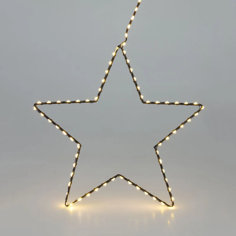 Small Silhouette LED Christmas Star | 52 LED Star Light Window Decoration - 20cm