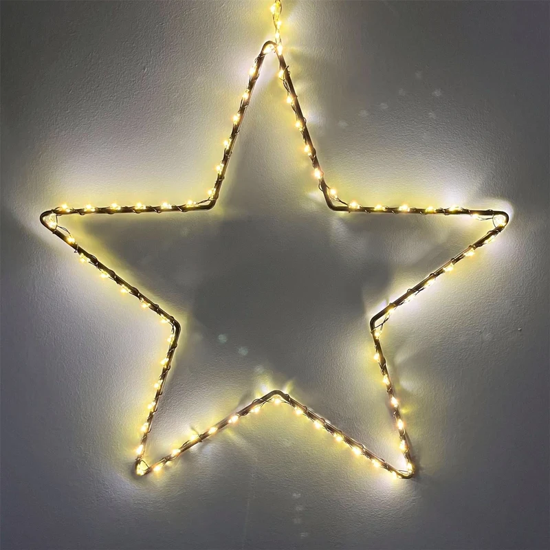 Medium Silhouette LED Christmas Star | 77 LED Star Light Window Decoration - 28cm