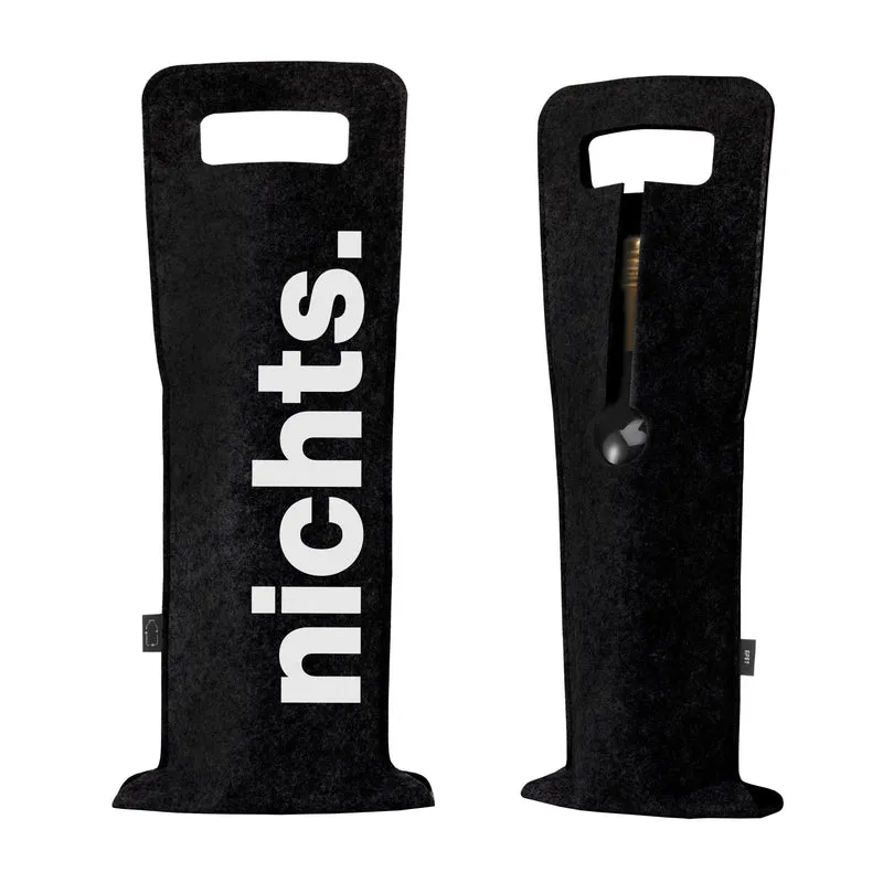 Geschenkverpackung für Wein 2er Set Flaschentasche Geschenktasche für Weinflaschen aus Filz Geschenktüte Weihnachten Oh Tannenbaum / Nichts - schwarz