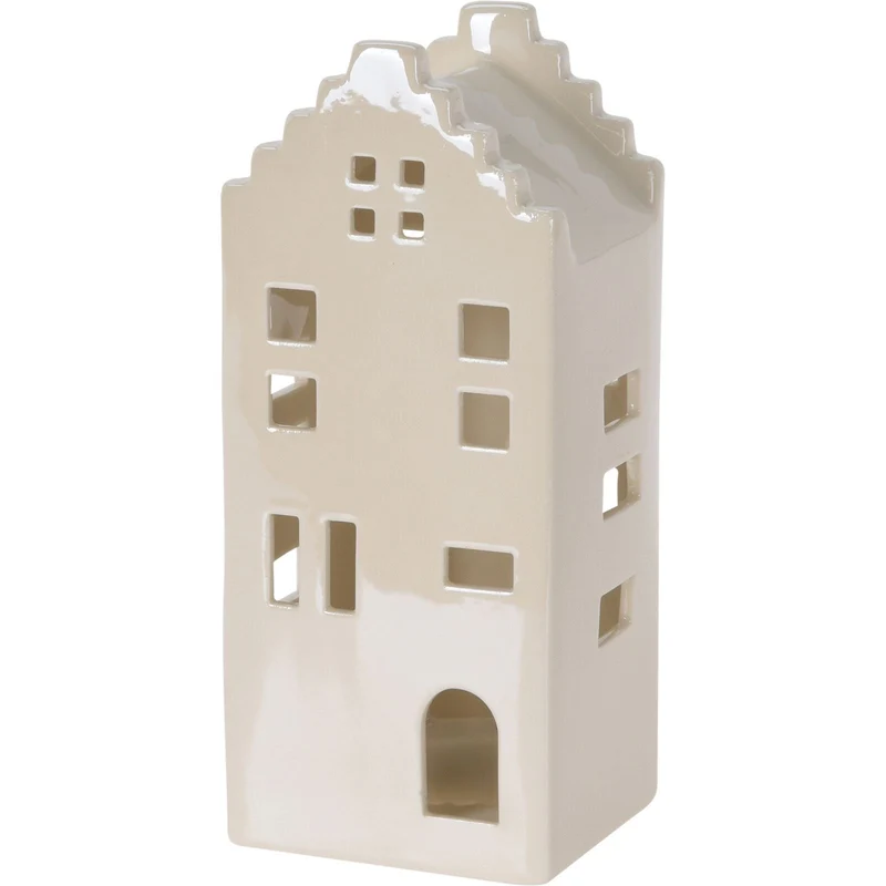 15cm White Ceramic LED Christmas House | Light-Up Ornament | Design Varies