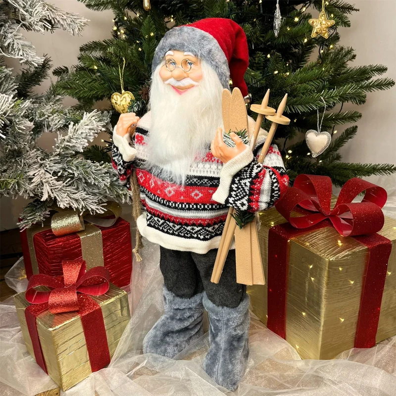Large Nordic Santa Claus Figurine | Standing Father Christmas Ornament - 60cm