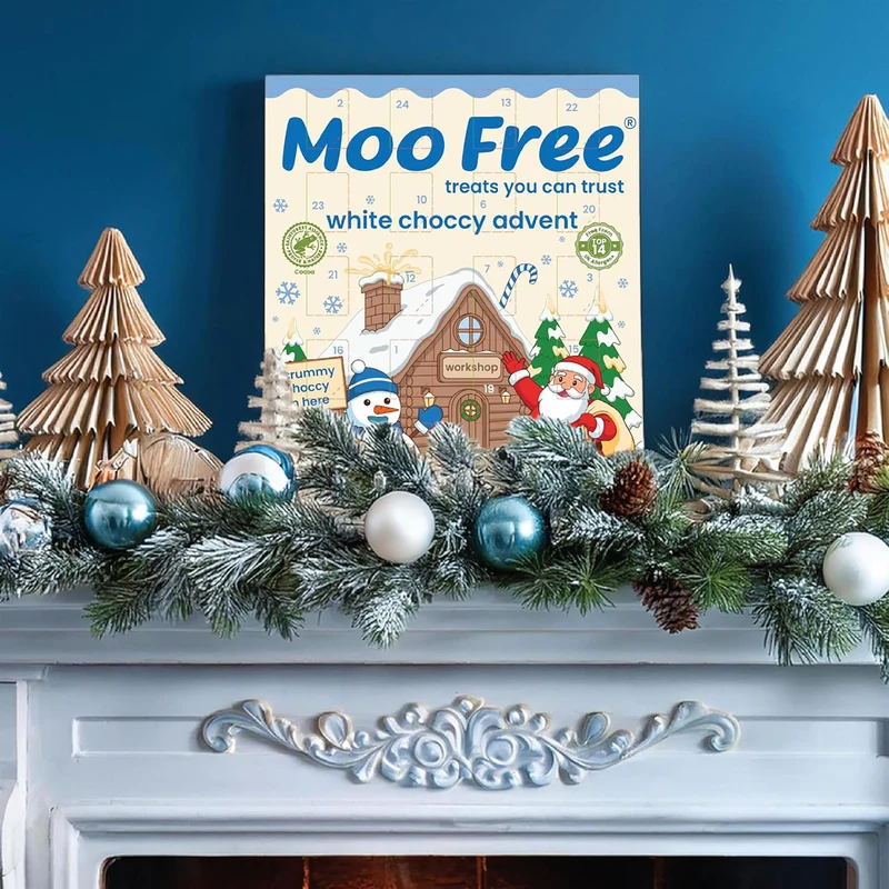 Moo Free Children's Dairy-Free White Chocolate Advent Calendar | Vegan & Gluten-Free 70g