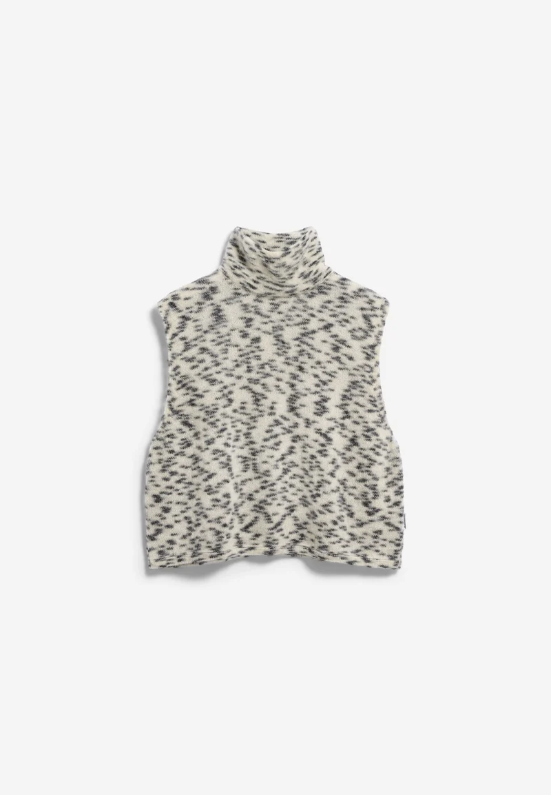 GEPUNKTETER MOHAIR-MIX STRICKPULLUNDER | oatmilk-black