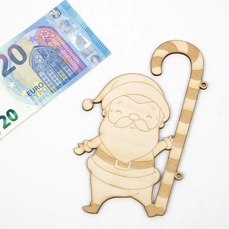 Geschenkkarte - Holz - Geldgeschenk Weihnachten - Weihnachtsmann