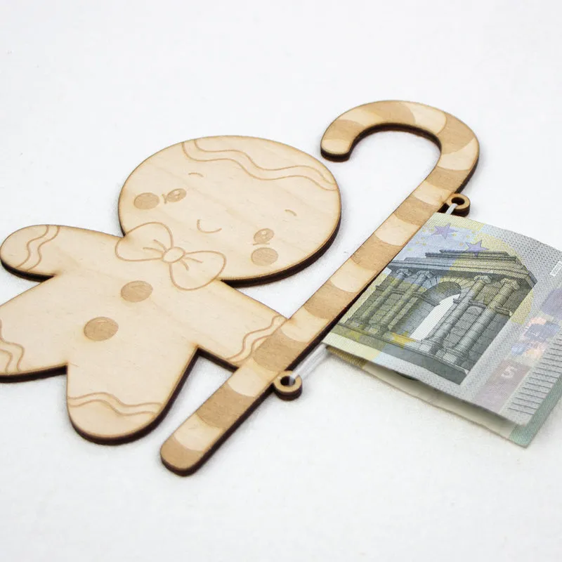 Geschenkkarte - Holz - Geldgeschenk Weihnachten - Lebkuchenmann