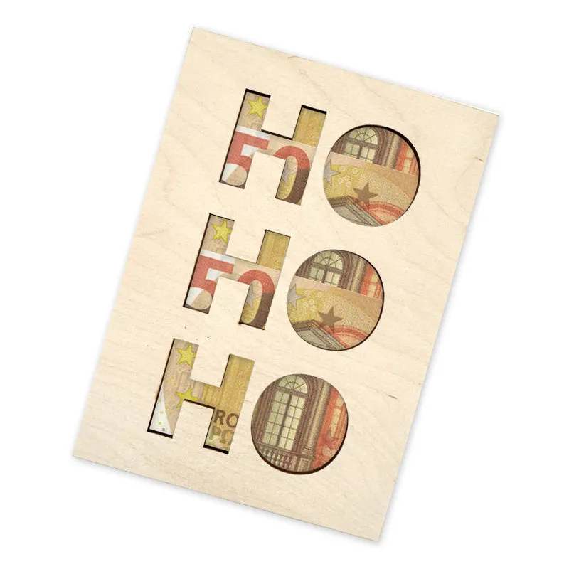 Geschenkkarte - Holz - Geldgeschenk - Hohoho