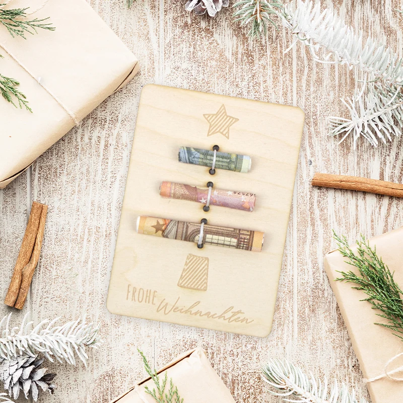 Geschenkkarte - Holz - Geldgeschenk Weihnachten - Weihnachtsbaum
