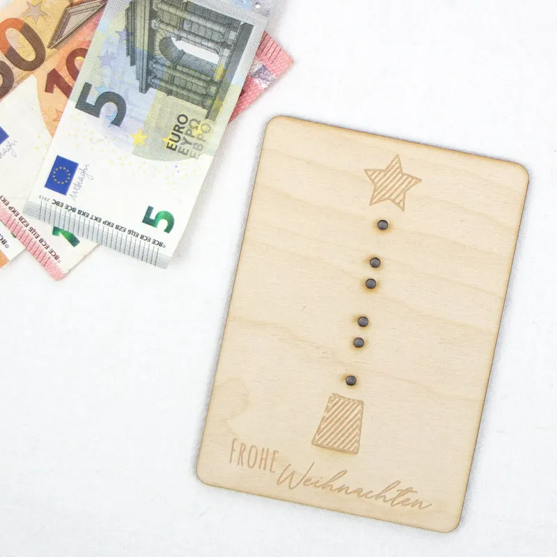 Geschenkkarte - Holz - Geldgeschenk Weihnachten - Weihnachtsbaum