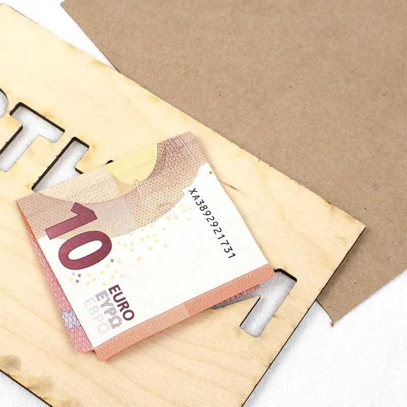 Geschenkkarte - Holz - Geldgeschenk - Nichts Nada Niente