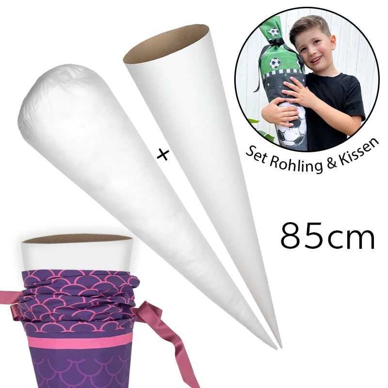 Set Rohling + Kissen für Schultüte DIY Bastelset 85 cm
