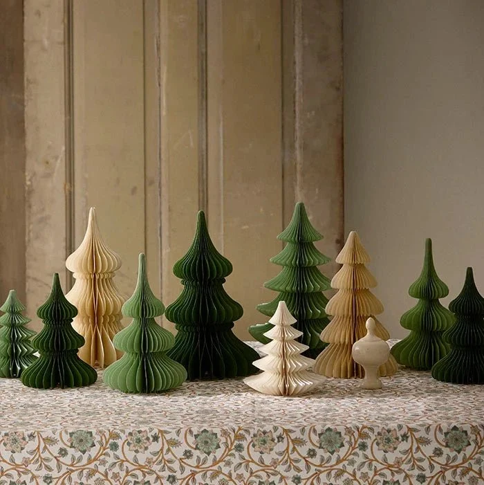 Tannenbaum aus Papier Honeycomb Tree 16cm Cream - Bungalow DK