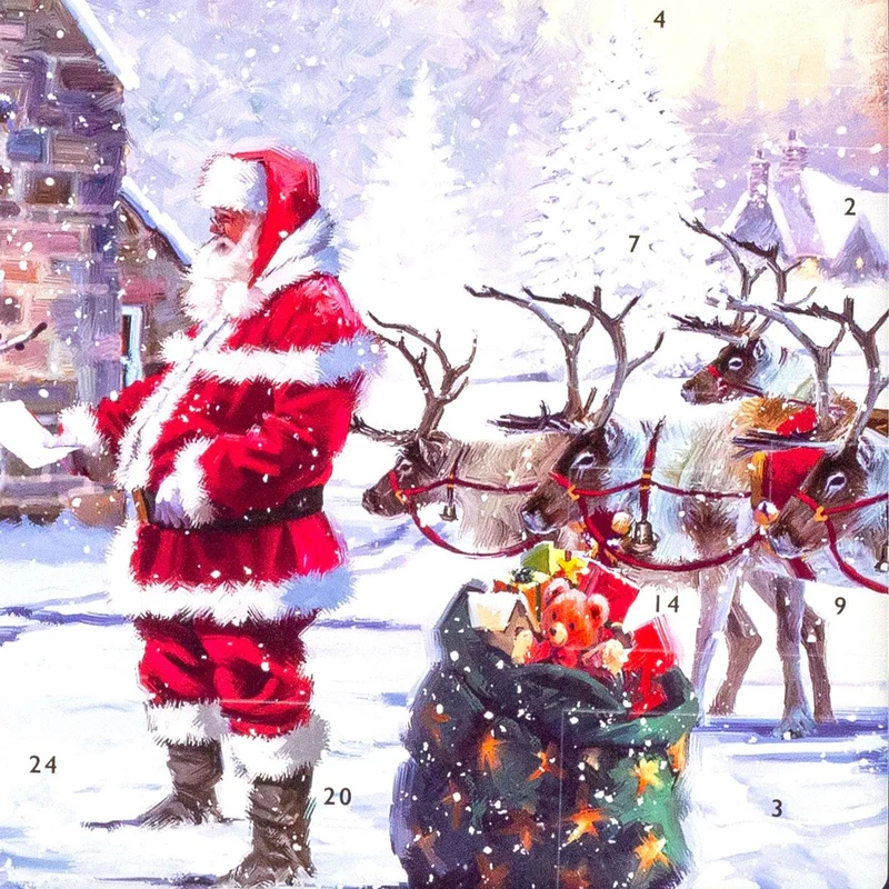 Santa & Snowman Christmas Advent Calendar | Picture Advent Calendar - 36x27cm