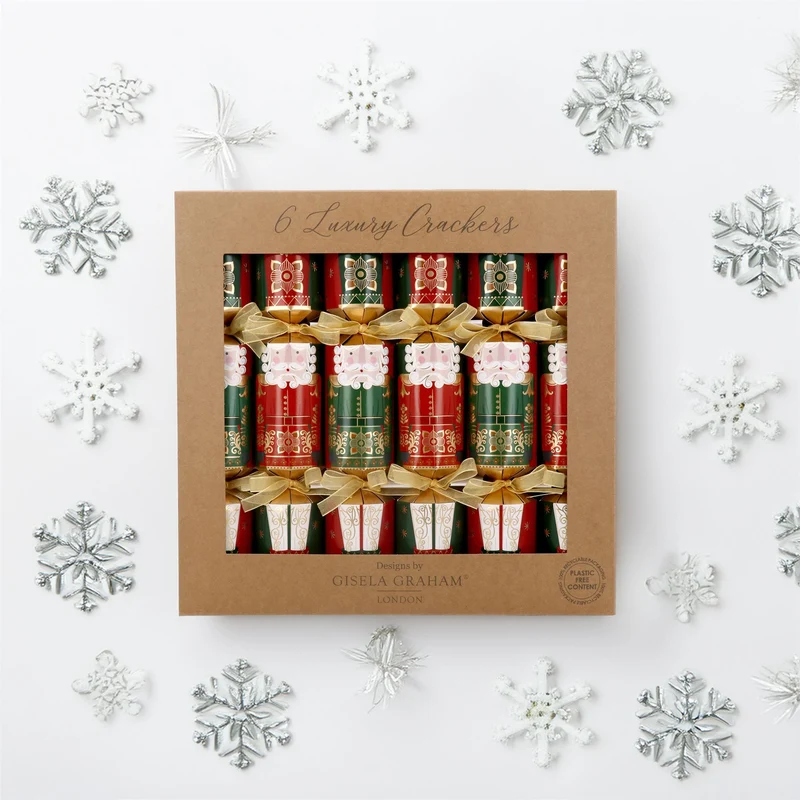 Box of 6 Nutcracker Christmas Crackers | Luxury Festive Family Crackers