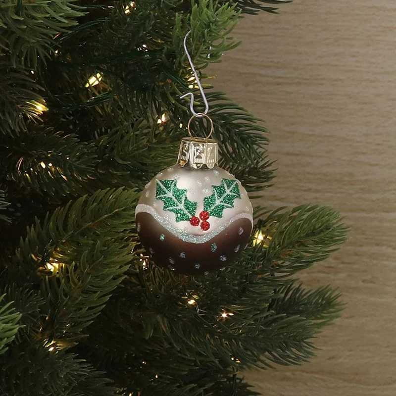 Mini Christmas Pudding Bauble | Small Hanging Ornament for Christmas Tree - 4cm