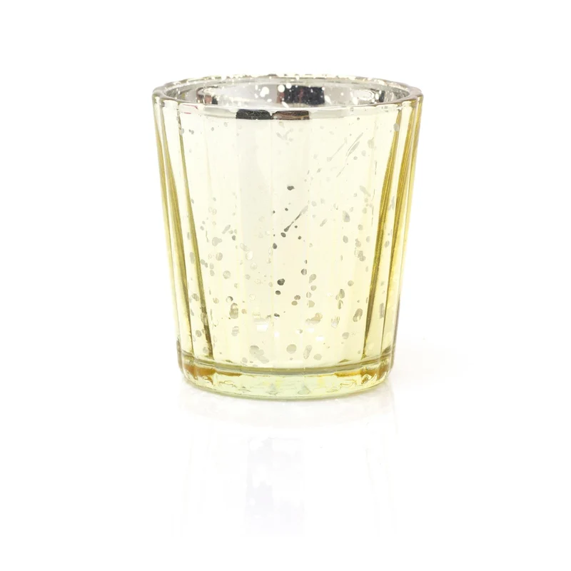 Gold Mercury Effect Glass Tealight Holder | Gold Speckled Tealight Holder | Glass Candle Holder Candle Pot
