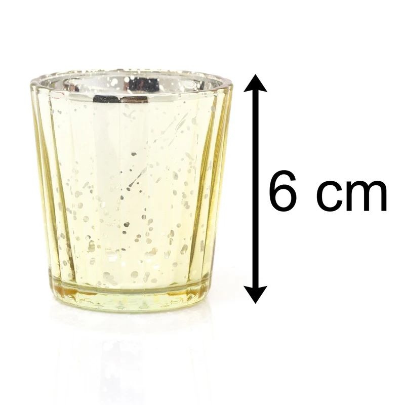 Gold Mercury Effect Glass Tealight Holder | Gold Speckled Tealight Holder | Glass Candle Holder Candle Pot