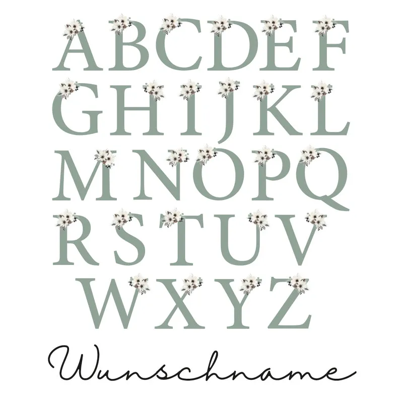 Nikolausstrumpf zum Befüllen Weihnachtssocke aus Jute personalisiert mit Name - Winterbuchstaben Initialen