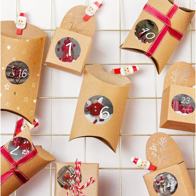 Adventskalenderzahlen Aufkleber Set 5 x 24 Zahlenaufkleber