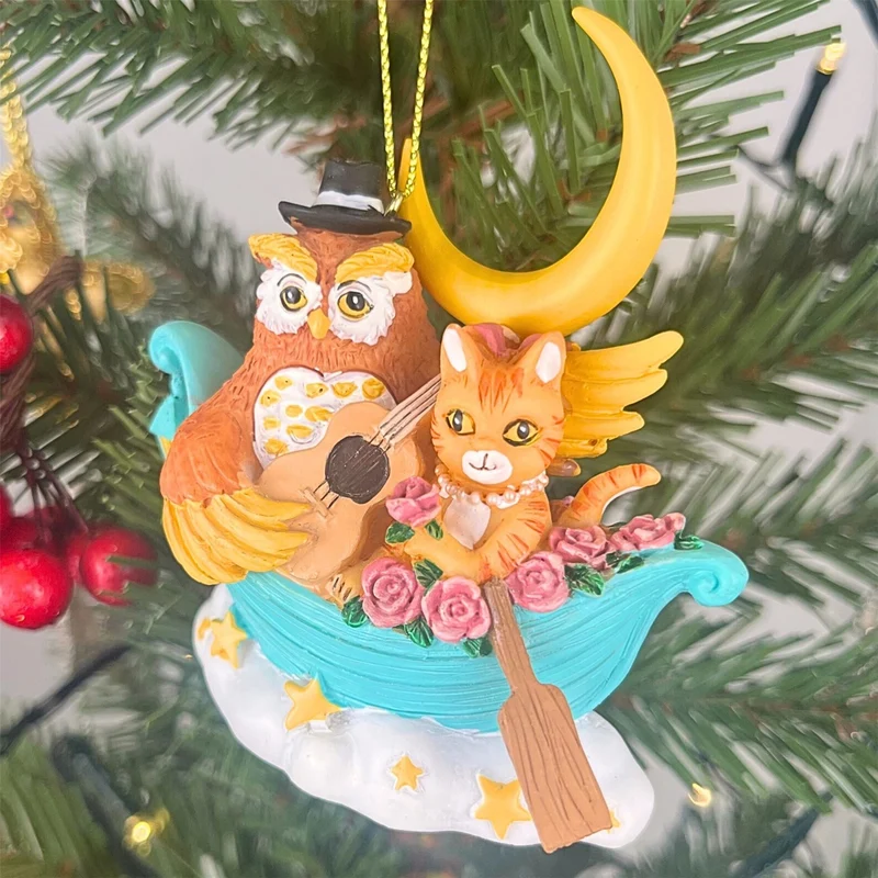 The Owl and the Pussycat Bauble | Nursery Rhyme Christmas Tree Ornament - 8cm