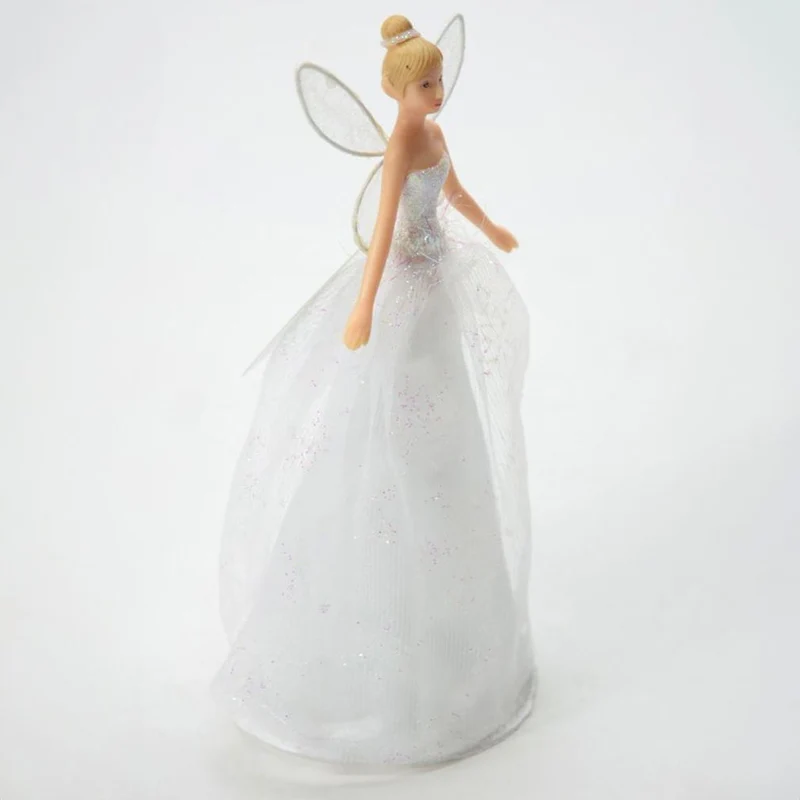 White Angel Christmas Tree Topper | Iridescent Fairy Angel Tree Ornament - 19cm