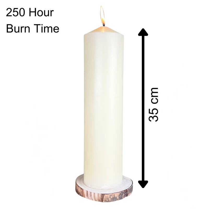 250 Hour Large Church Pillar Candle ~ Cream Votive Candle