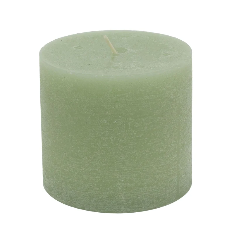 Light Green Pillar Candle | Church Candle Unscented Pillar Candle - 10x9cm