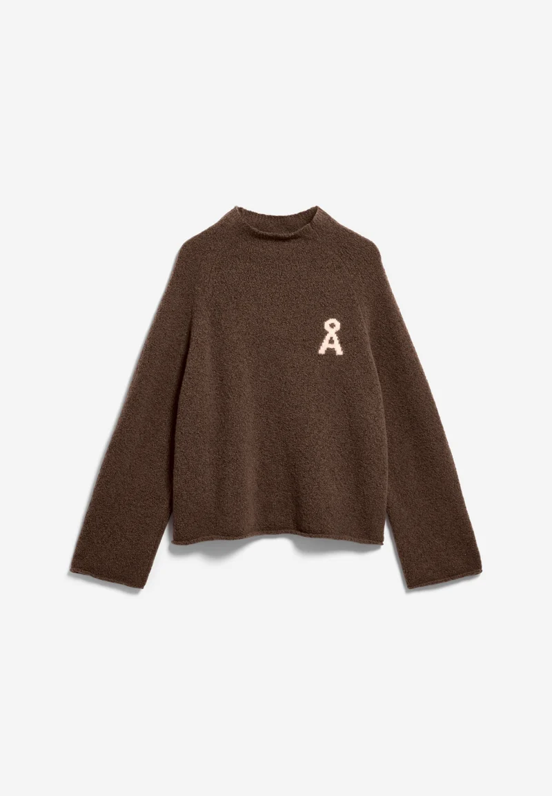 ICONIC Å BOUCLÉ-STRICKPULLOVER | claystone