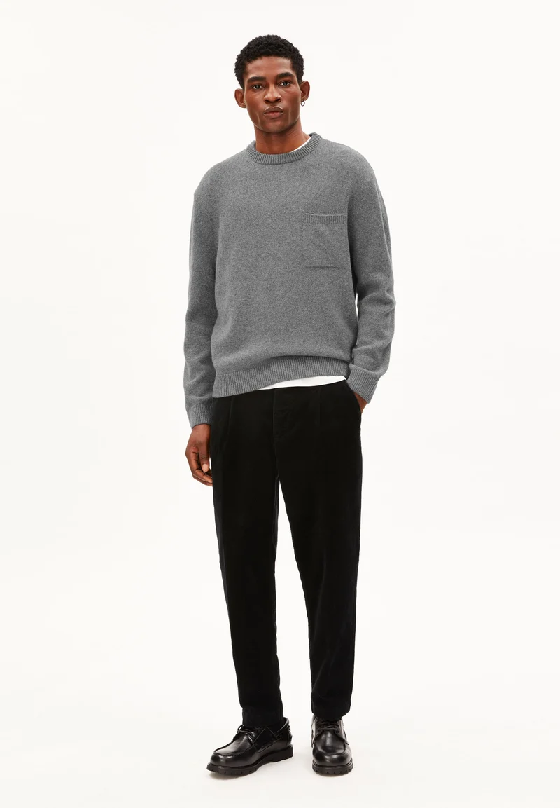RECYCELTE WOLLE STRICKPULLOVER | mid silver melange