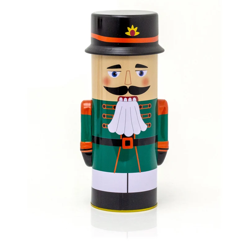 Christmas Nutcracker Storage Tin | 3D Nutcracker Soldier-Shaped Biscuit Tin