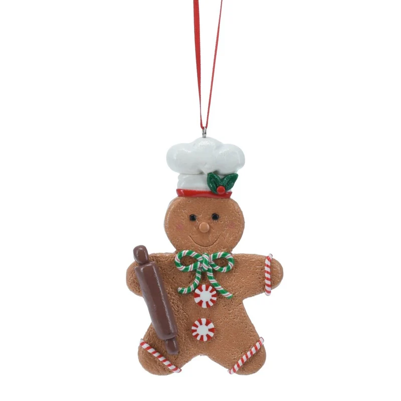 Gingerbread Cookie Christmas Bauble | Christmas Tree Hanging Decoration - 10cm