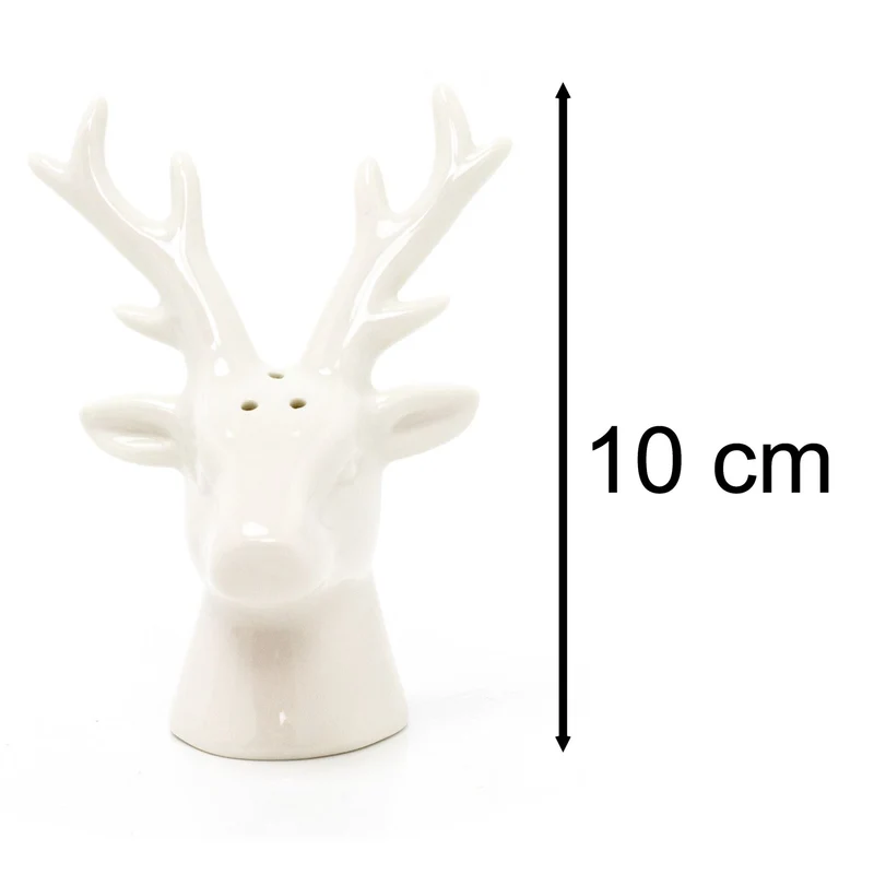 Ceramic Reindeer Salt & Pepper Set | 2 Piece Christmas Salt and Pepper Pots