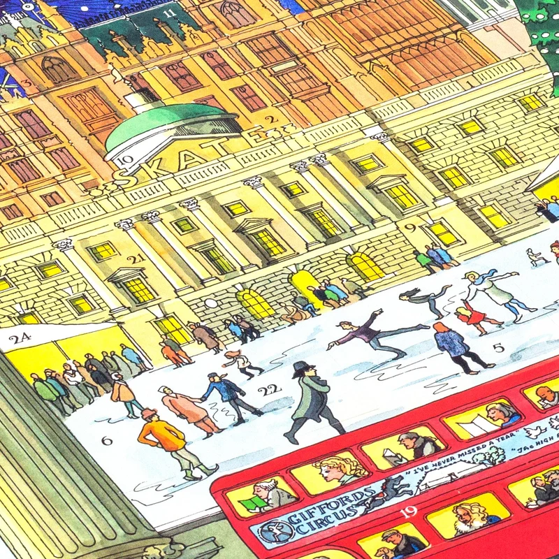 Christmas Advent Calendar Ice Skating At Somerset House | London Advent Calendar Traditional Advent Calendar | Picture Advent Calendar Paper Advent Calendar