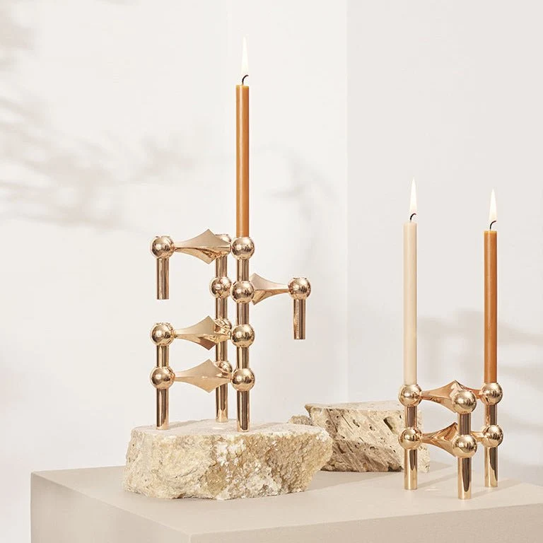 Kerzen im 12er Set Ø 1,3 cm - Stoff Nagel