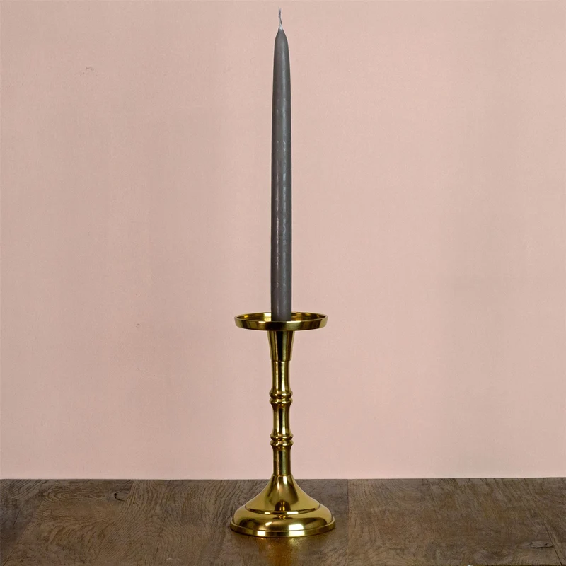 Gold Metal Dinner Candlestick | Pillar Candle Holder Aluminium Candlestick 20cm