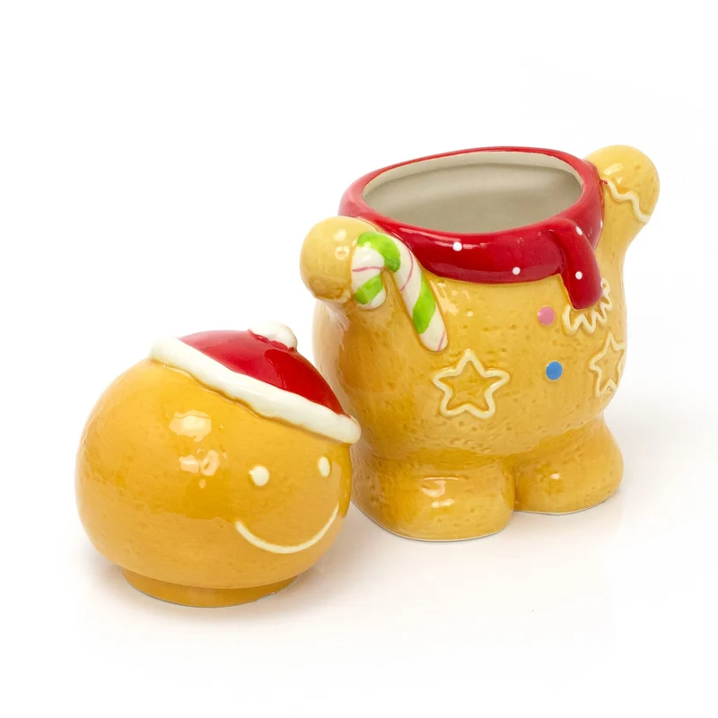 Christmas Gingerbread Storage Jar Ceramic Gingerbread Cookie Jar Biscuit Barrel - Boy