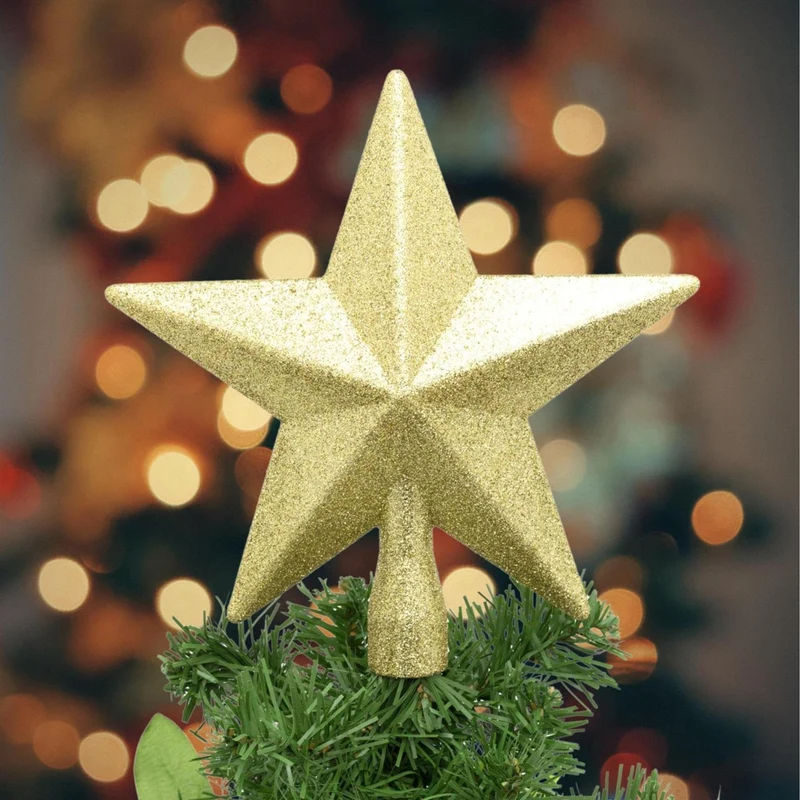 Elegant Gold Star Christmas Tree Topper | Christmas Tree Star Xmas Star Tree Topper | Gold Christmas Tree Decorations
