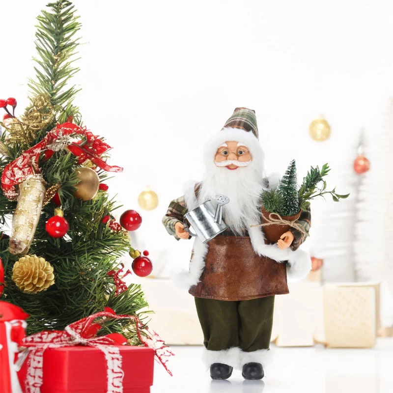 Workshop Standing Santa Figure | Traditional Father Christmas Ornament - 45cm