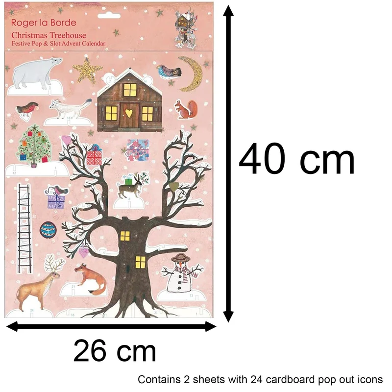 3D Christmas Advent Calendar Christmas Treehouse Pop & Slot Advent Calendar | Pop Up Advent Calendar Freestanding Advent Calendar | Advent Calendar House