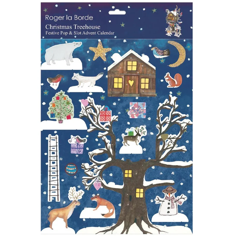 3D Christmas Advent Calendar Christmas Treehouse Pop & Slot Advent Calendar | Pop Up Advent Calendar Freestanding Advent Calendar | Advent Calendar House